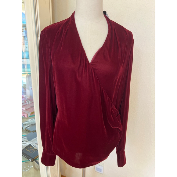 NWT Women's Lauren Ralph Lauren Blouse, Size 6, Burgundy - Picture 1 of 6